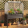 3 in 1 Metal Raised Garden Bed with Mini Greenhouse Cover Elevated Planter Box
