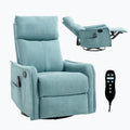 Heat Massage Manual Recliner Chair with Rocker and Swivel in Fabric for Living