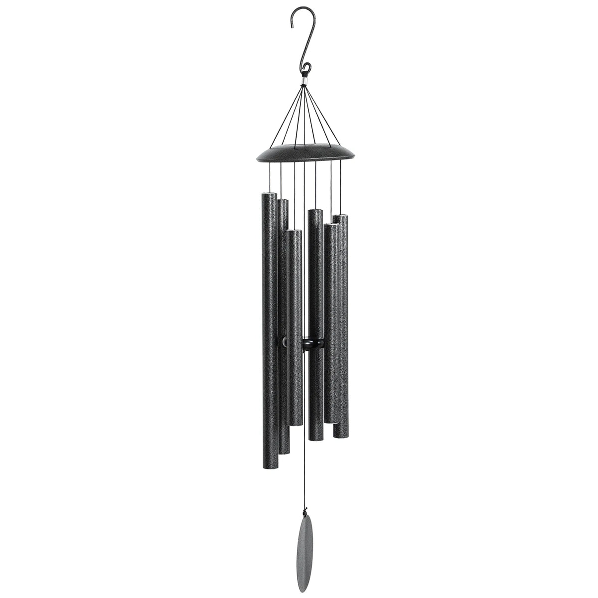 45" Wind Chimes Outdoor Deep Tone Wind Chime with 6 Aluminum Tubes and Hook for