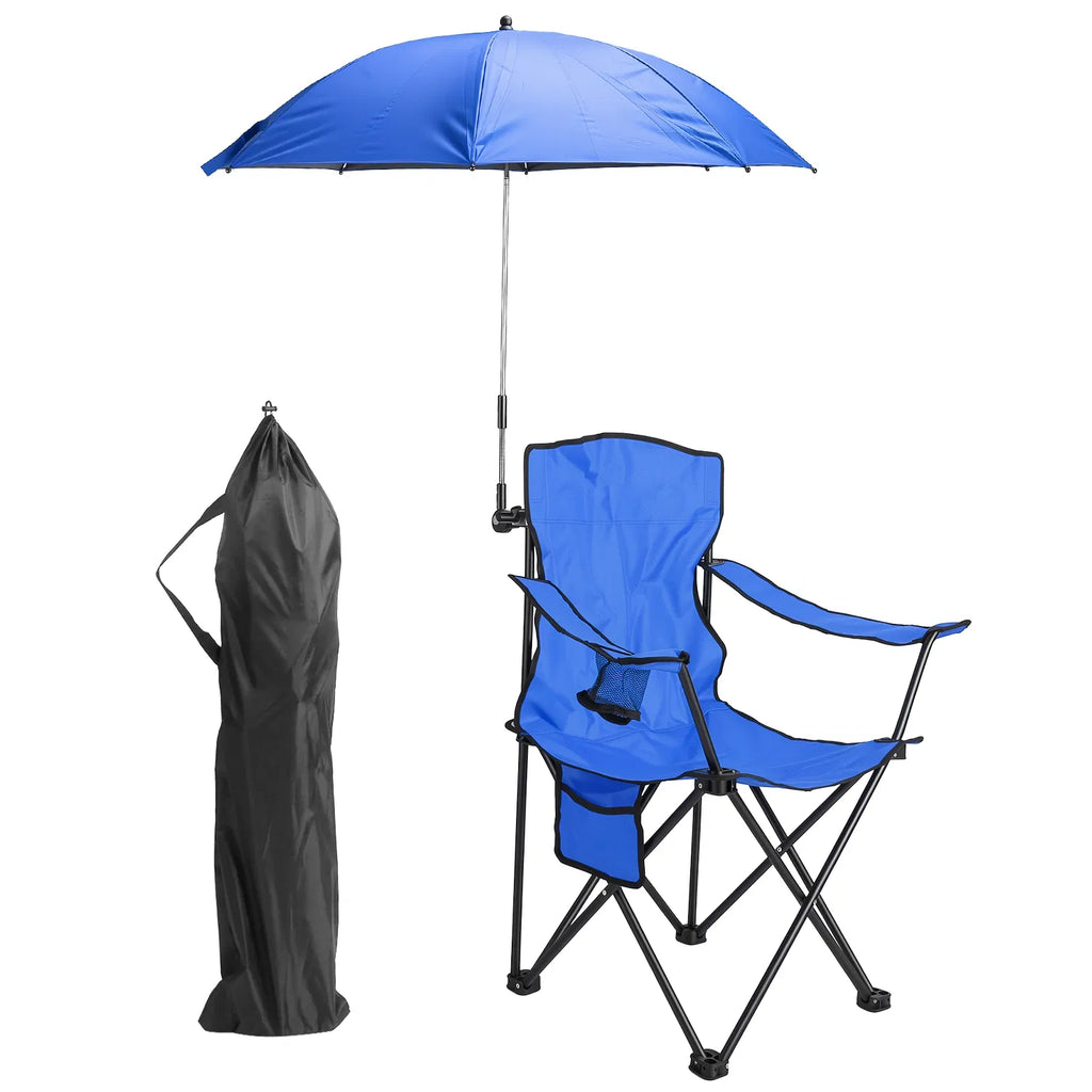 Camping Chair with Umbrella Lightweight Foldable Outdoor Chair with Cup Holder - Image 3