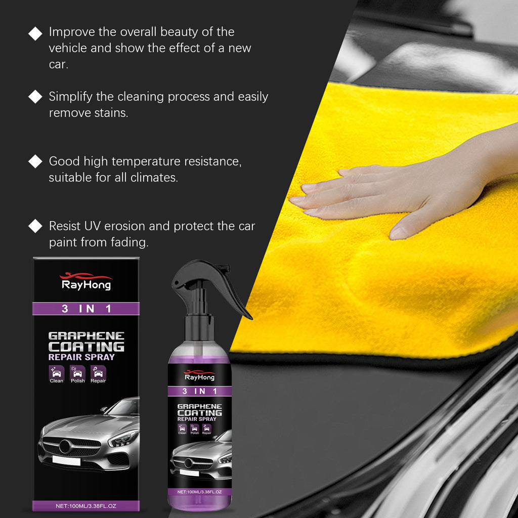 3 in 1 Car Protection Spray Waterproof Anti Fog Nano Coating Shine