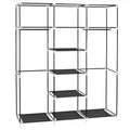 69 Inch Portable Wardrobe Double Pole Storage Rack Black