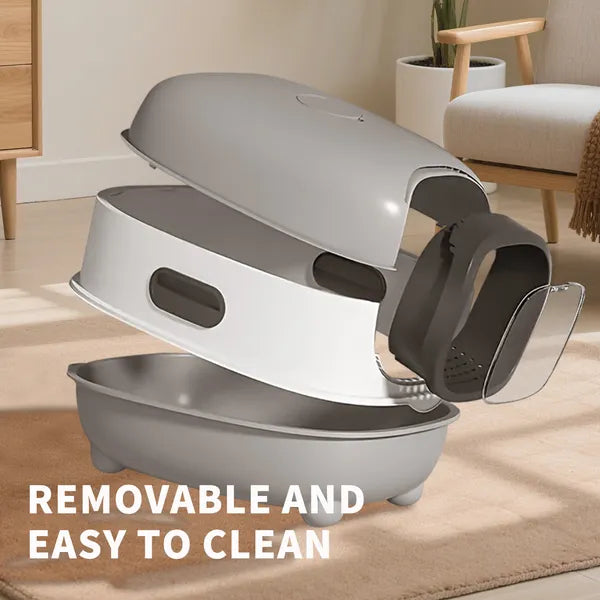 High Capacity Enclosed Cat Litter Box & Odor Lock Scratch Resistant Ideal For - Image 3