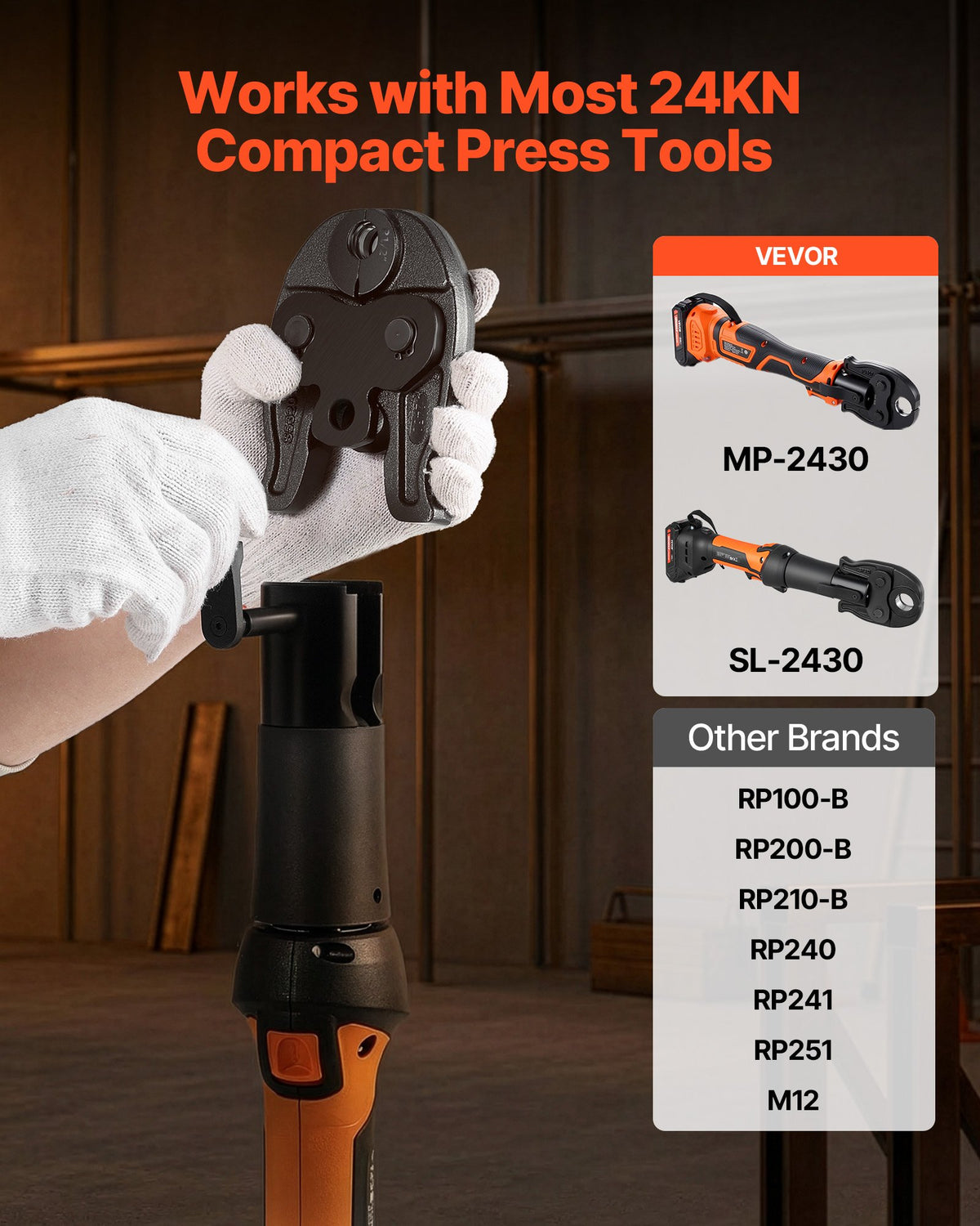 1/2" Press Jaw For Compact Series Press Tools 52 HRC Hardened Steel Pressing