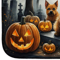 Norwich Terrier Spooky Halloween Dish Drying Mat Absorbent Dish Drying Mat Pad