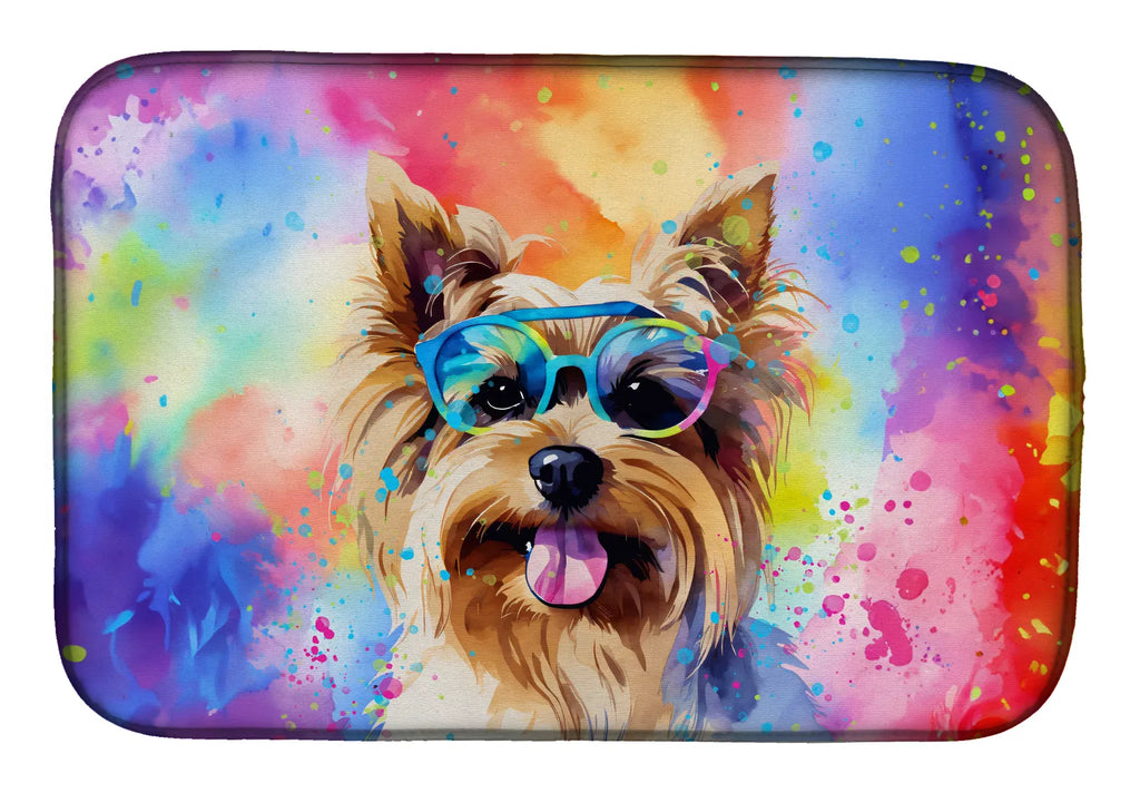 Yorkshire Terrier Hippie Dawg Dish Drying Mat Absorbent Dish Drying Mat Pad for - Image 2
