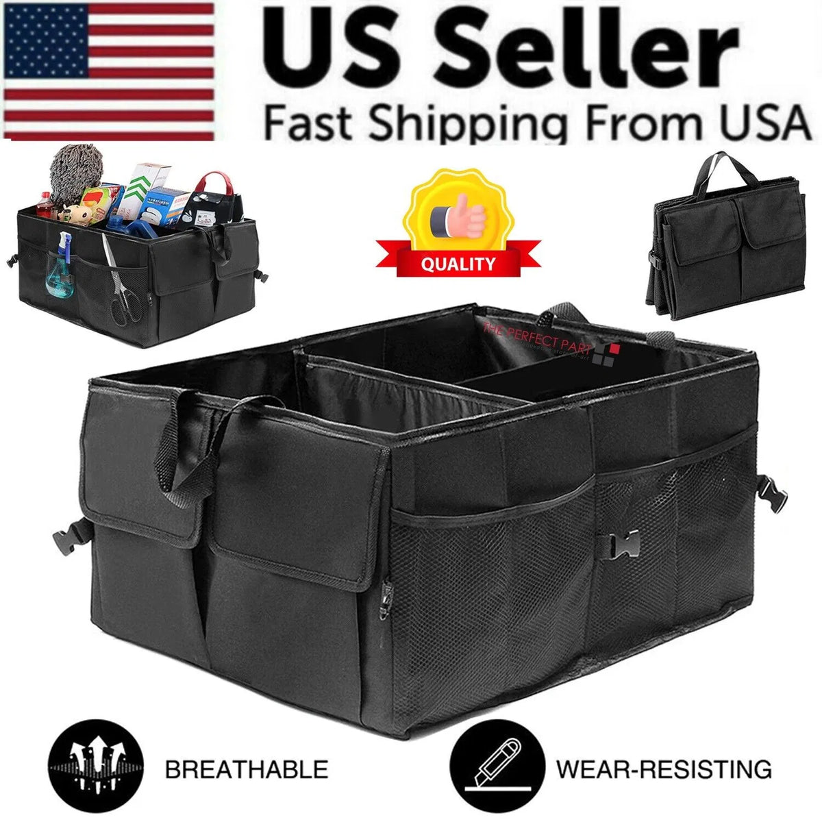 trunk cargo organizer folding storage main view