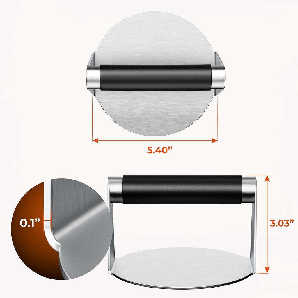Smash Burger Press Stainless Steel Hamburger Smasher For Griddle 5.5 Inch - Image 5