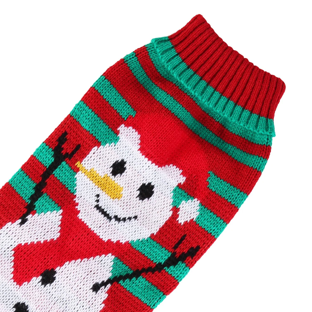 Pet Christmas Turtleneck Sweater Dog Cat Christmas Clothes Snowman Stripes
