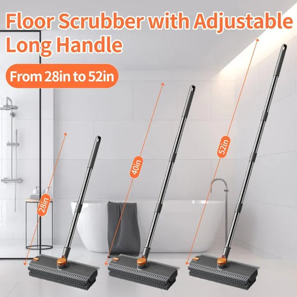 scrub brush with long handle dimensions and features