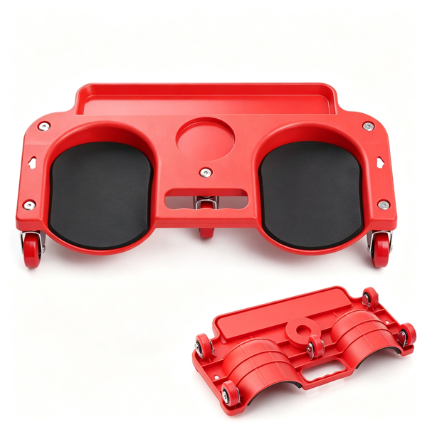 Red Rolling Knee Creeper With EVA Foam Cushioned Pads 300 LBS Capacity Garage - Image 5