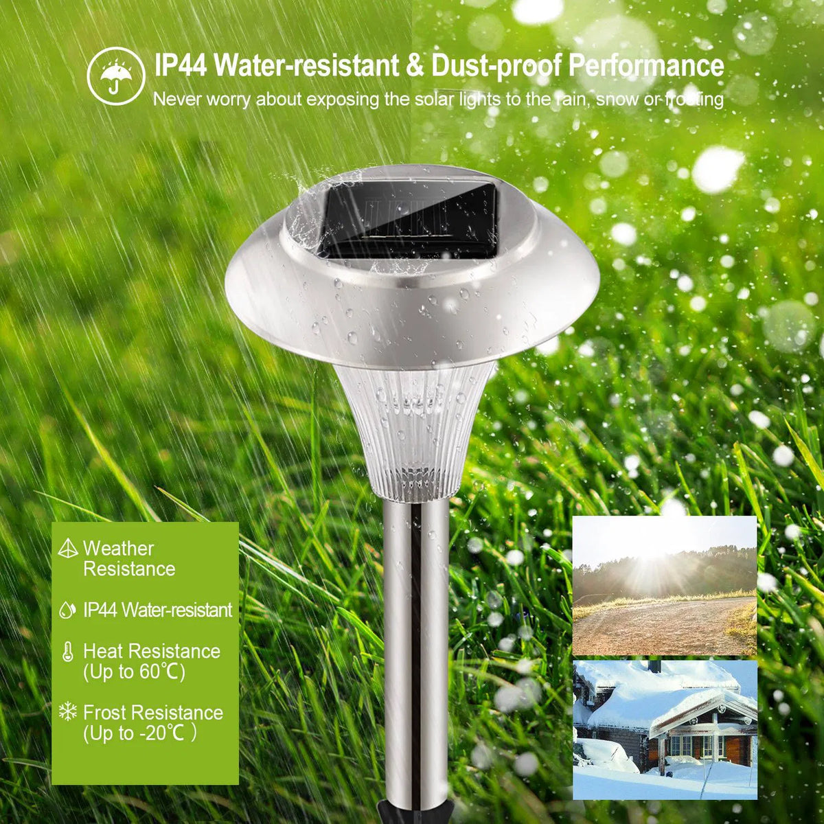 4 PCS Solar Powered Color Changing Path Lights IP44 Waterproof Auto DusktoDawn - Image 2