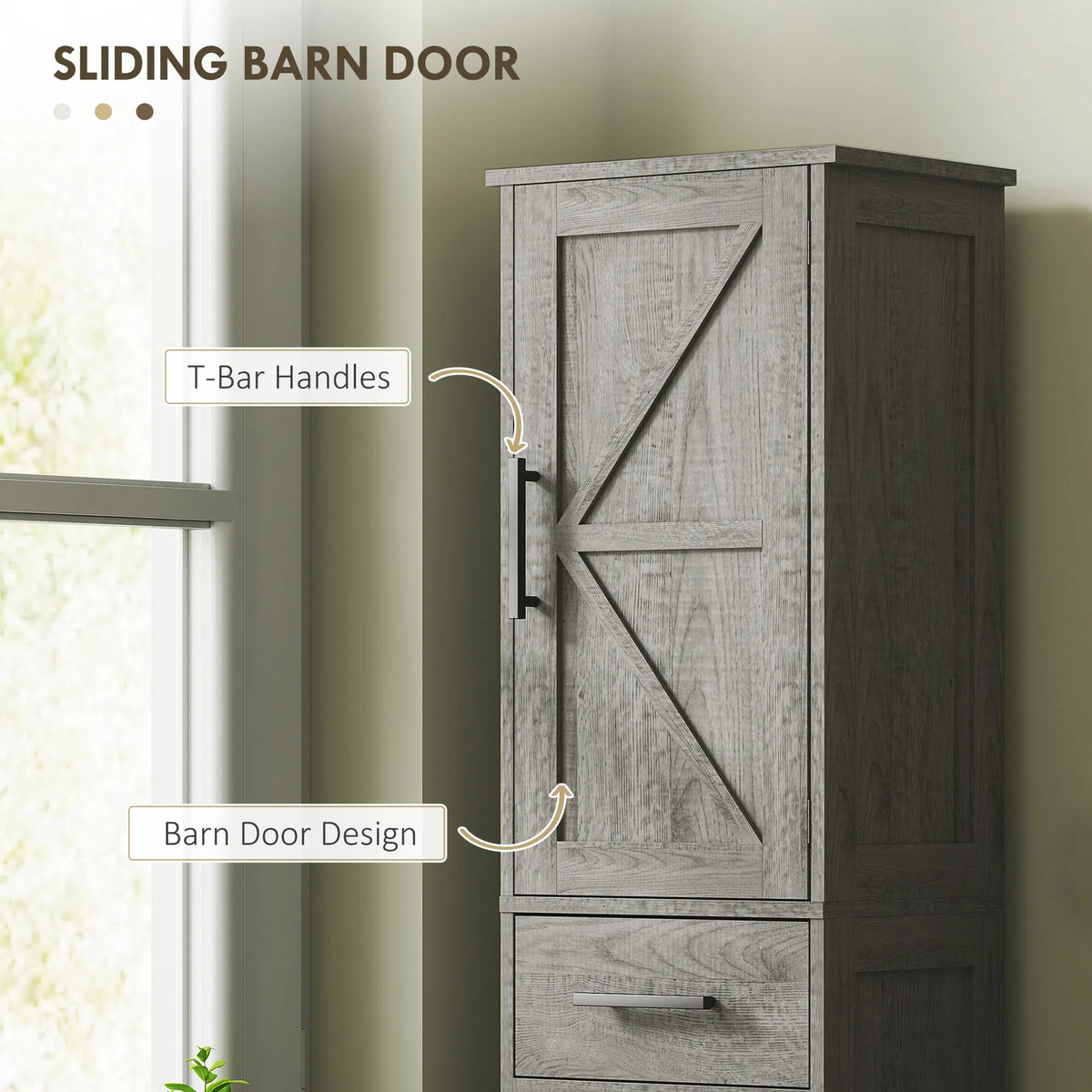 67" Tall Bathroom Cabinet Narrow Bathroom Storage Cabinet with Drawer Barn