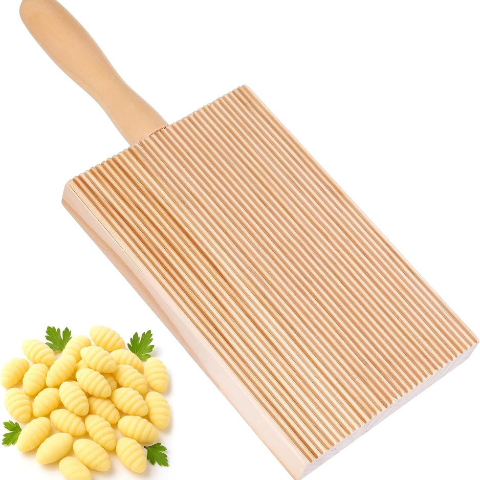 Wooden Gnocchi Board & Pasta Maker Set With Rolling Paddle Authentic Italian - Image 5