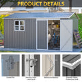 12x10 FT Outdoor Storage Shed Metal Large Garden Tool Sheds Outdoor with