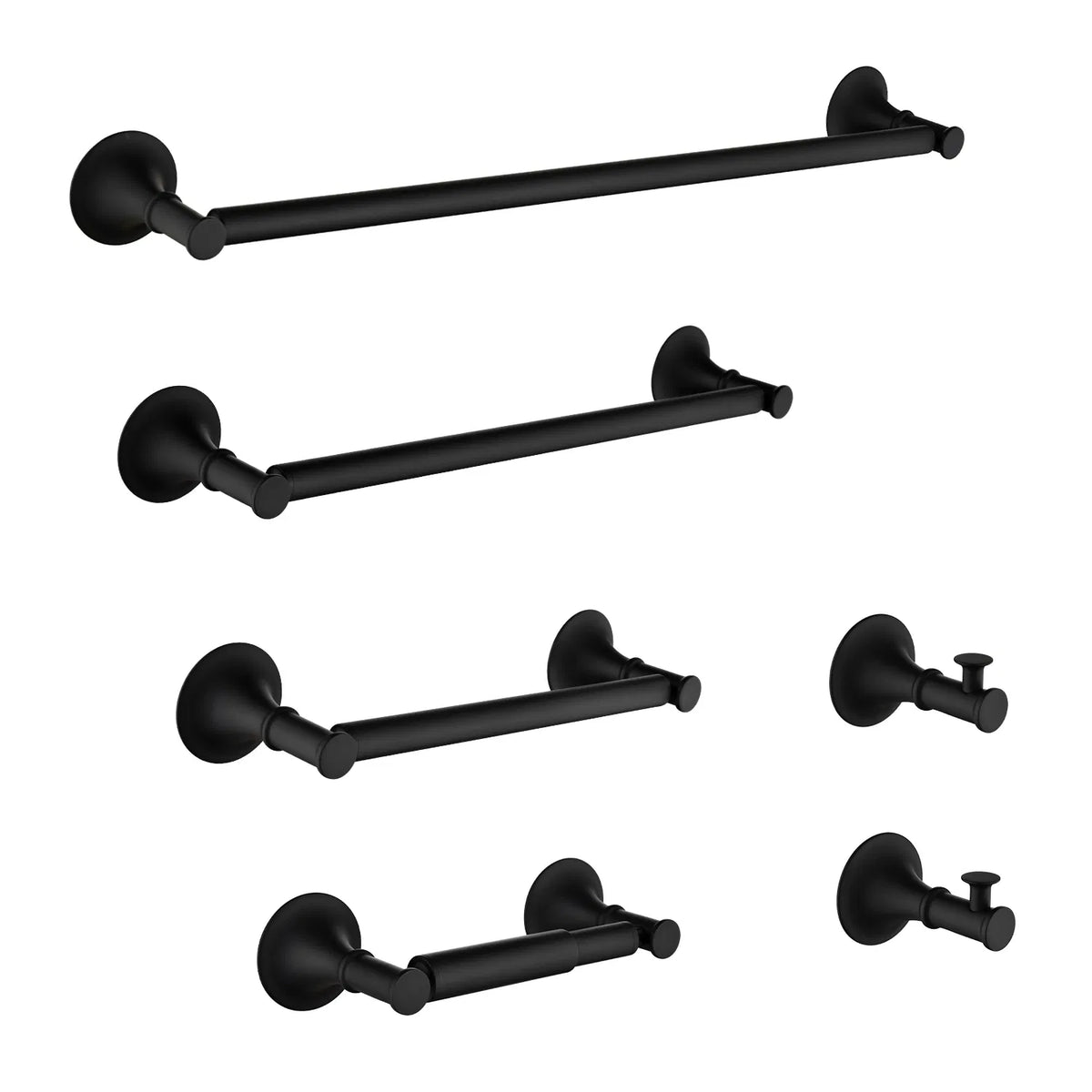 6 Piece Brass Bathroom Towel Rack Set Wall Mount - Image 4