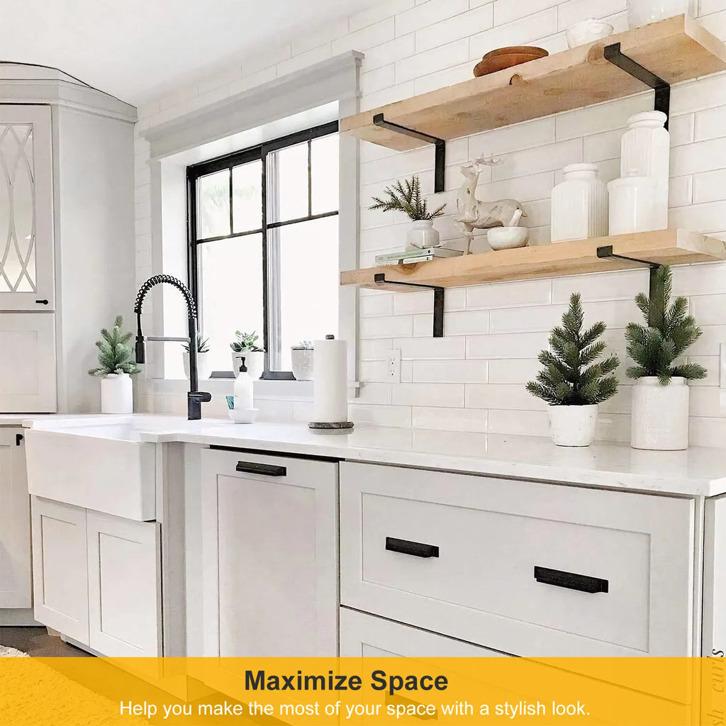 2Pack Wall Mounted Shelf Bracket Heavy Duty L Shaped Metal Shelf Bracket Rack - Image 4