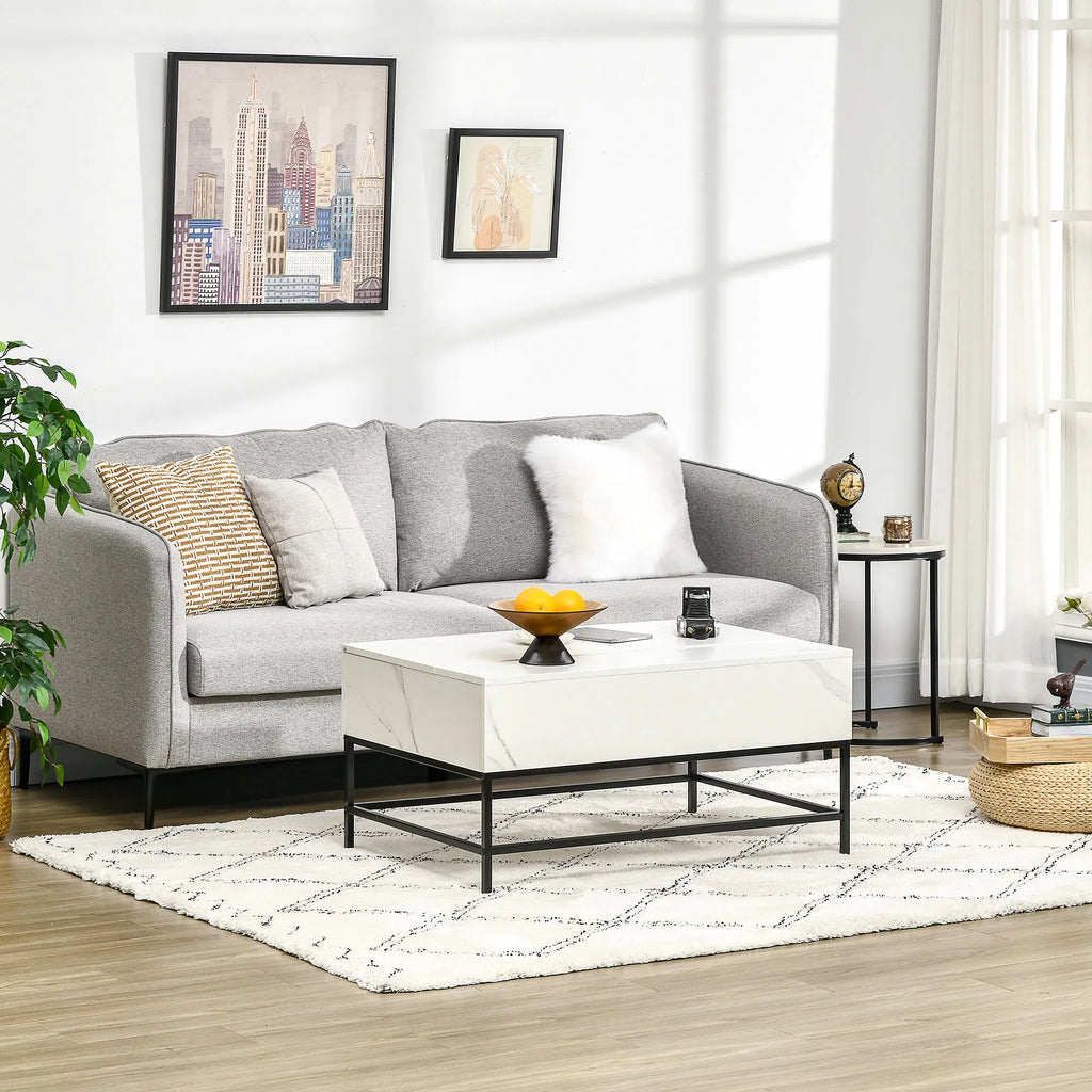 Lift Top Coffee Table with Hidden Storage Compartment Lift Tabletop Center - Image 3