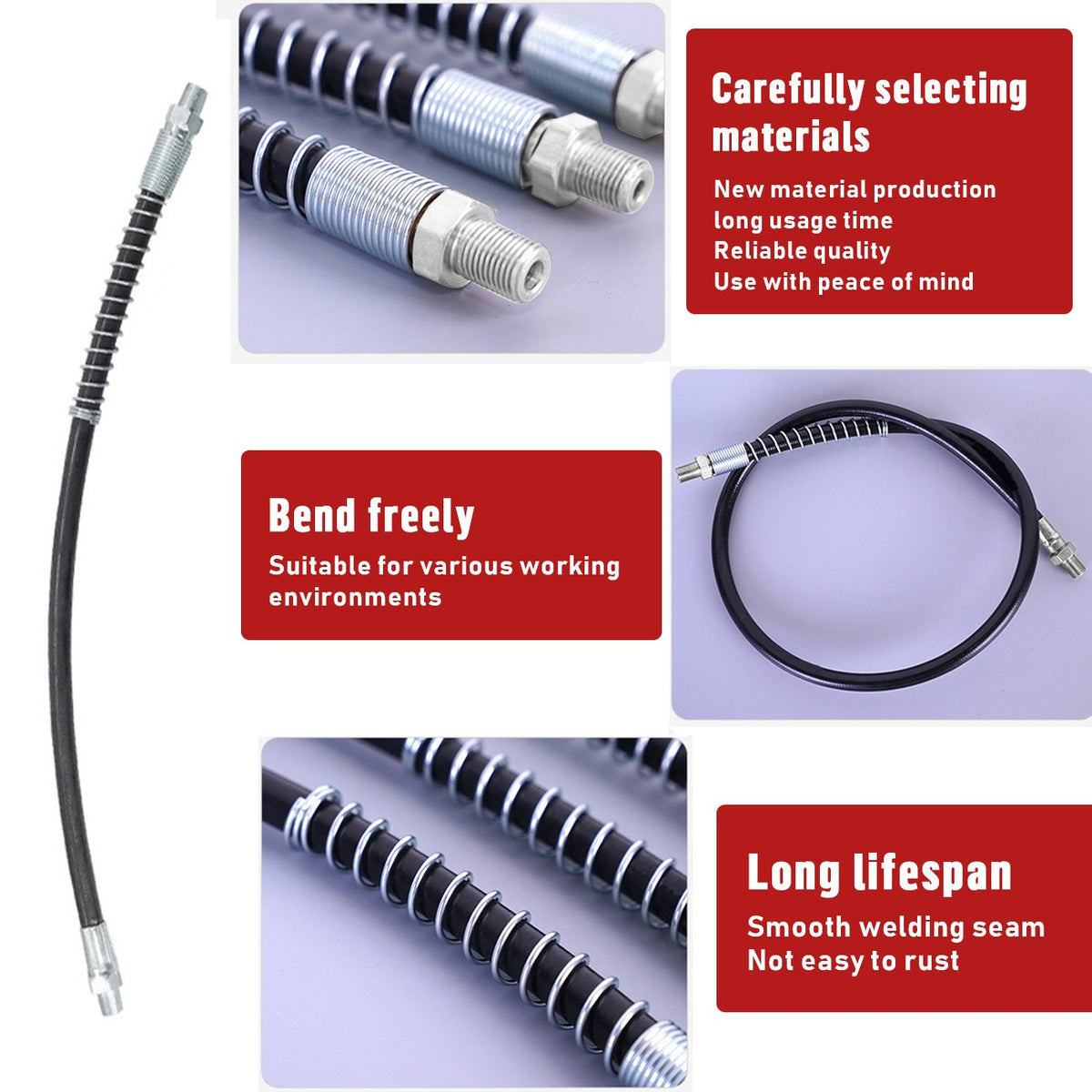 Heavy Duty Professional 10 000PSI Pistol Grip Style Grease Gun With Flex Hose US - Image 4