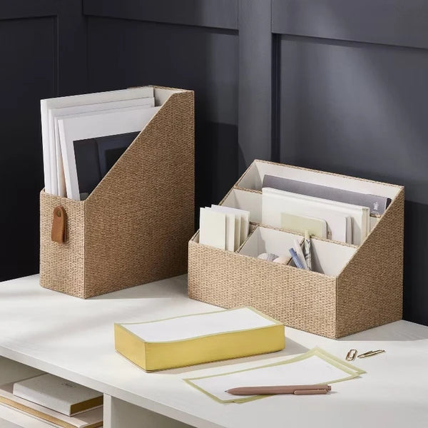 Woven 5 Slot Desktop Storage Set Taupe - Image 2