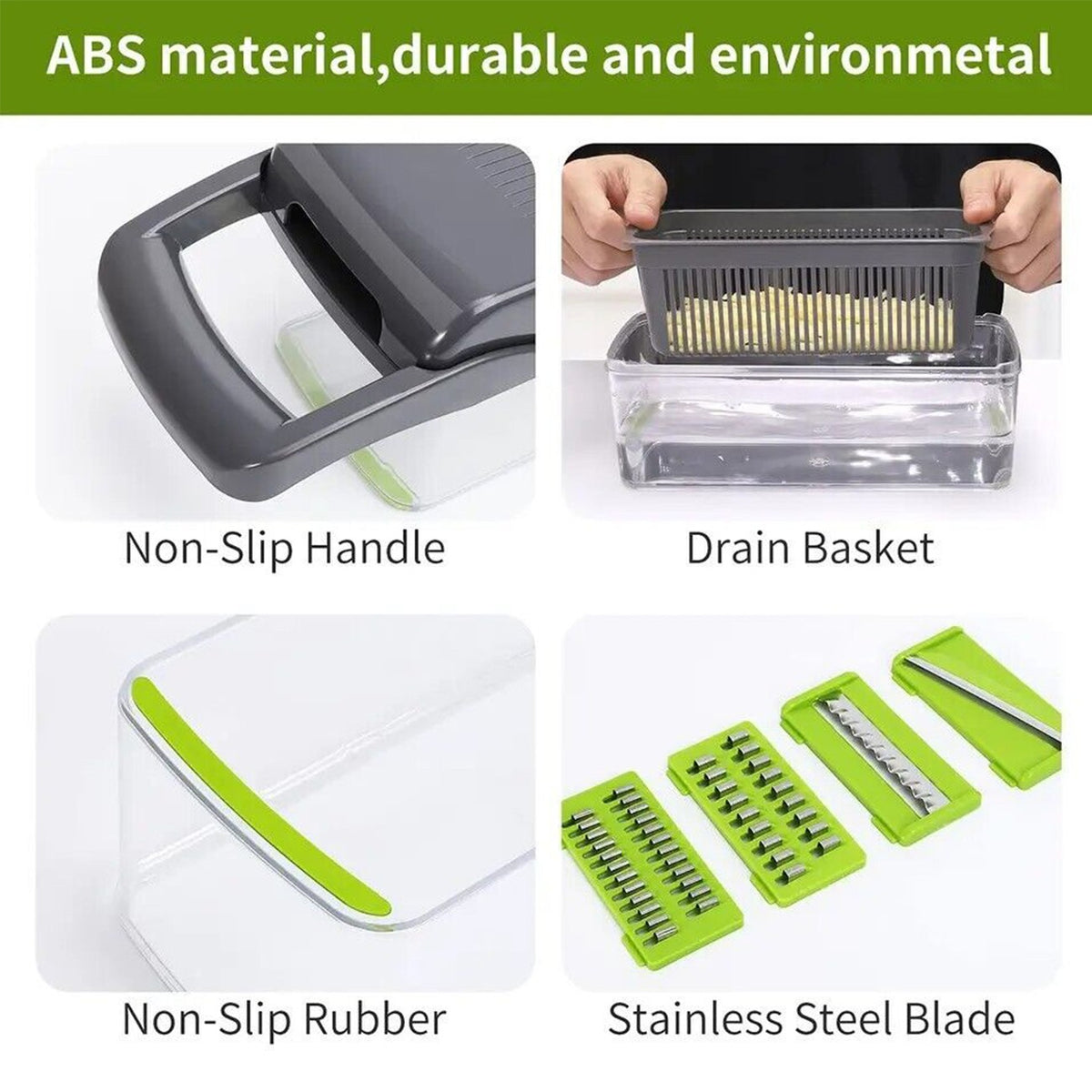 15 In 1 Vegetable Chopper Fruit Cutter Food Onion Veggie Dicer Slicer Peeler Kitchen - Image 2