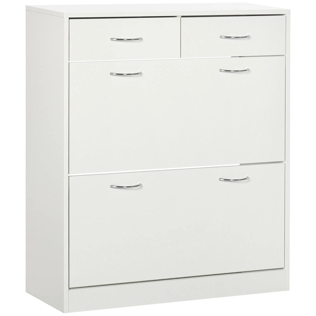 Narrow Shoe Storage with 2 Flip Drawers and Adjustable Shelves Shoe Cabinet - Image 4