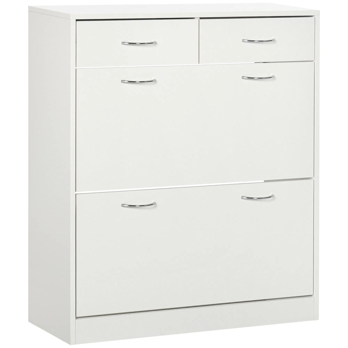 Narrow Shoe Storage with 2 Flip Drawers and Adjustable Shelves Shoe Cabinet - Image 4