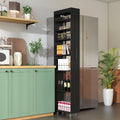 7-Tier Black Narrow Rolling Storage Shelf