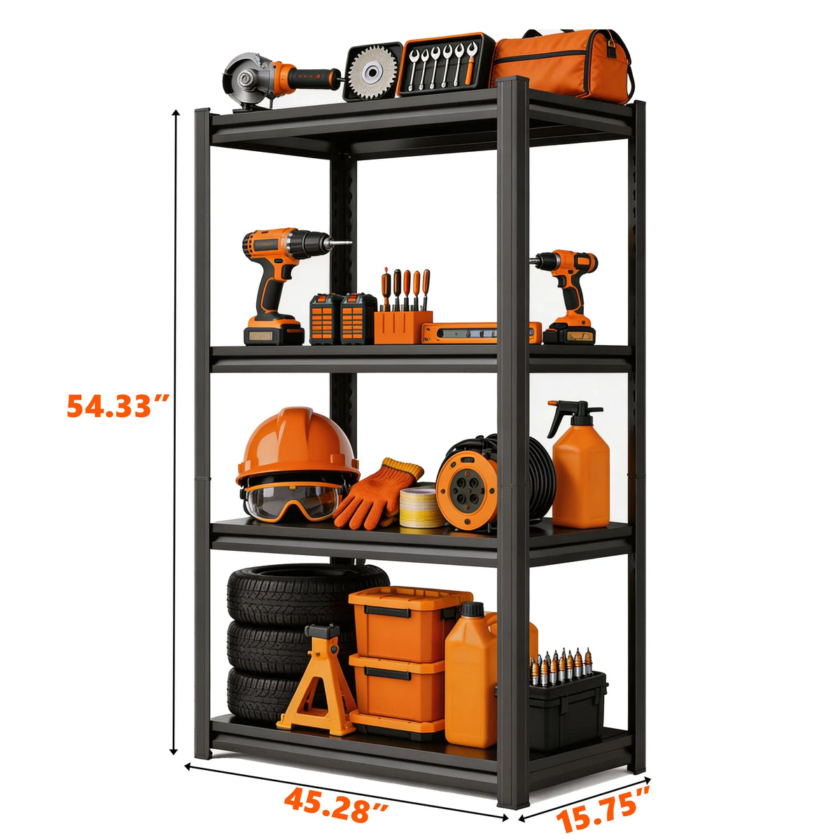 Heavy Duty Adjustable Metal Storage Shelving Unit 1600 LBS Load Capacity - Image 4
