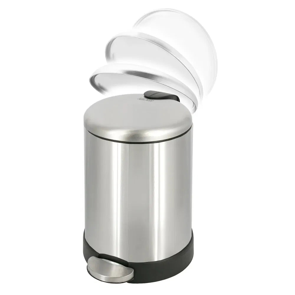 Bathroom Trash Can 1.2 Gallon Stainless Steel Small Step Garbage Bin with Lid