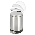 Bathroom Trash Can 1.2 Gallon Stainless Steel Small Step Garbage Bin with Lid