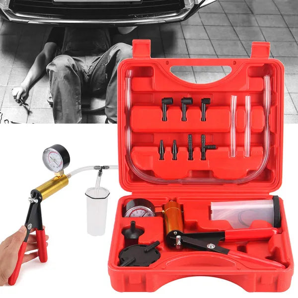 2 In 1 Brake Bleeder Kit Hand Held Vacuum Pump Test Set For Automotive With