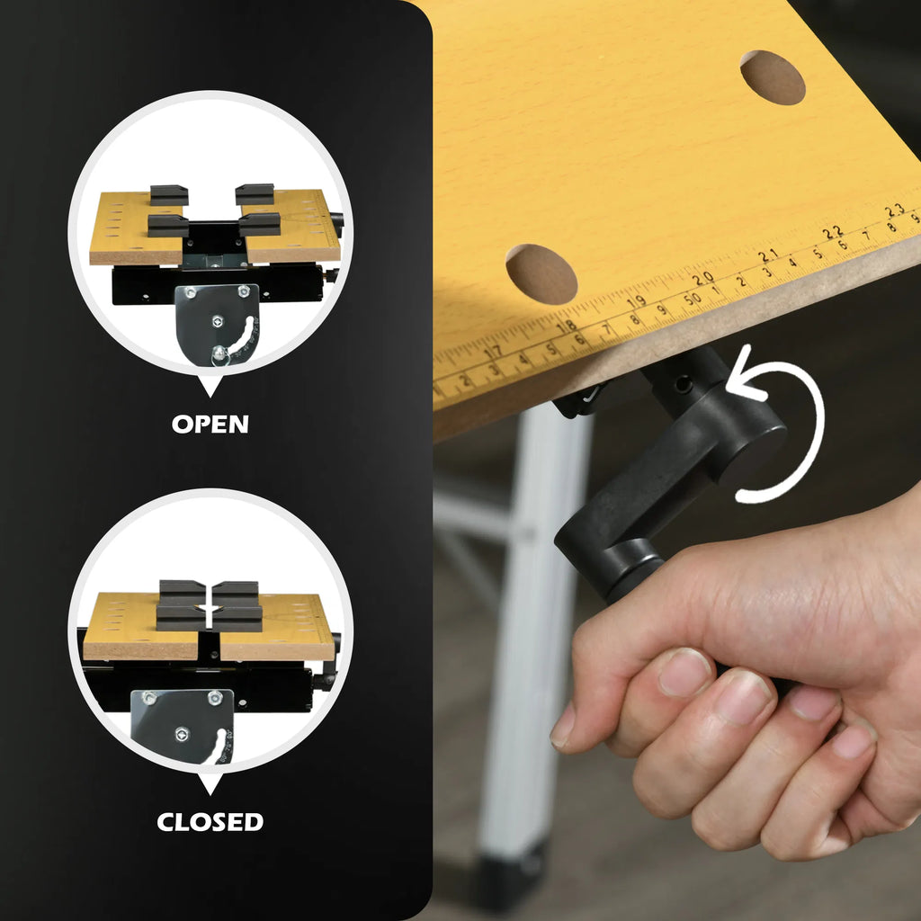 Work Bench Tool Stand with Adjustable Height and Angle Carpenter Saw Table - Image 4