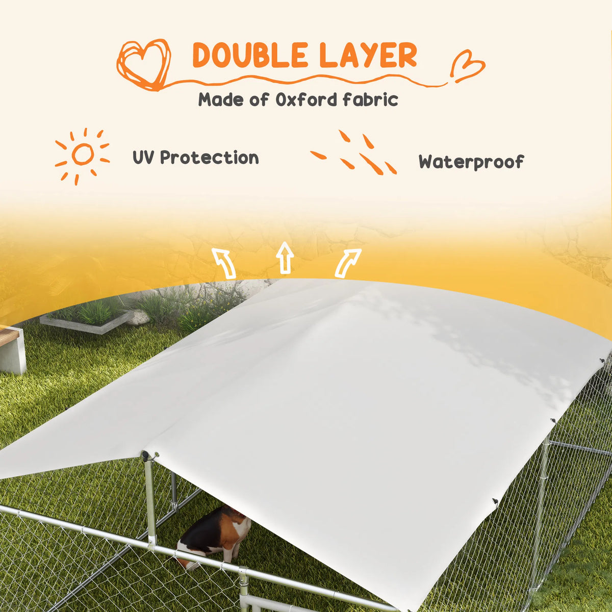 13.1' x 7.5' x 4.9' Outdoor Dog Kennel Dog Run with Waterproof UV Resistant - Image 2