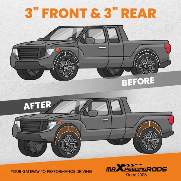Front 3" Rear 3" Lift Kit for GMC Yukon XL Chevy Tahoe Suburban 1500 2007 2020