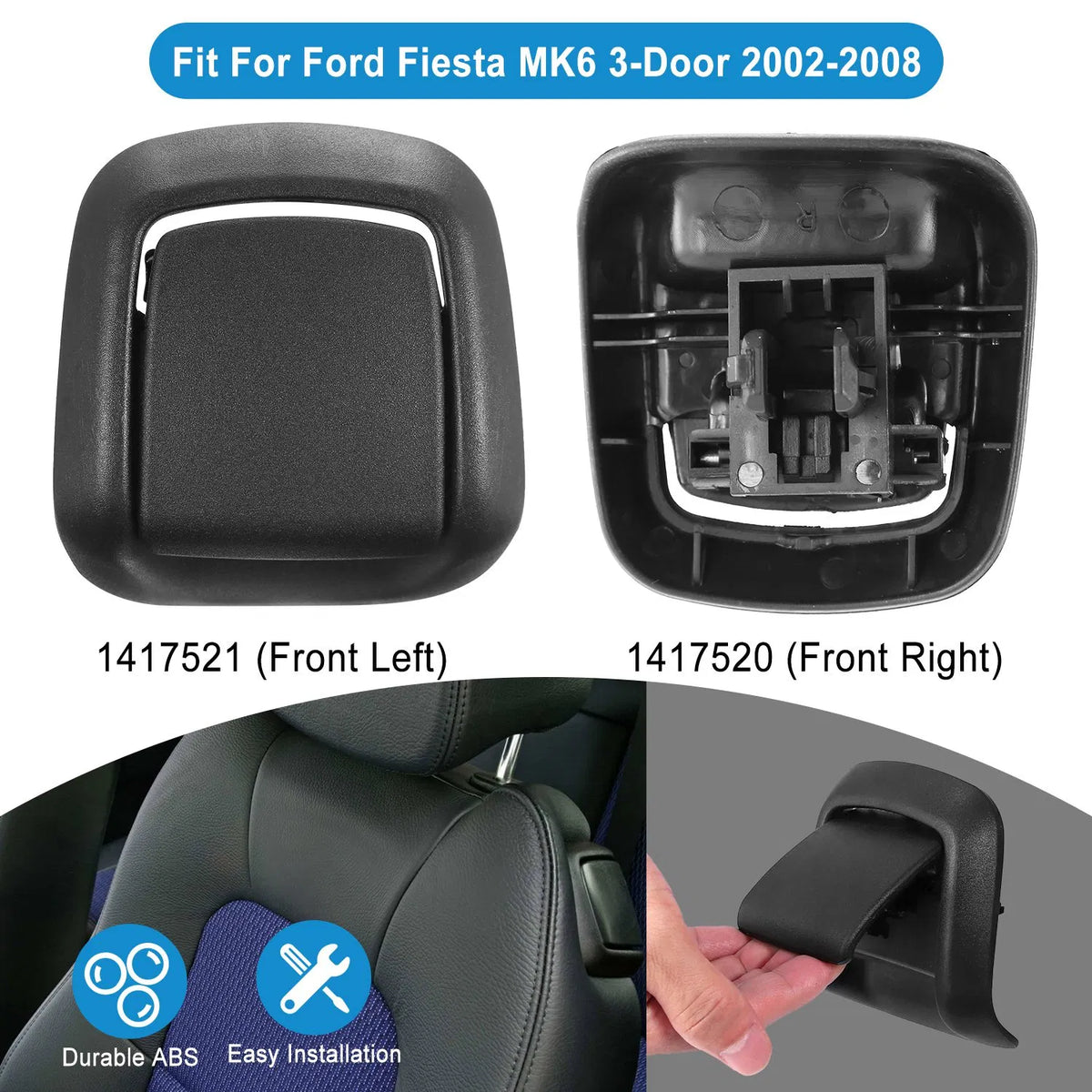 1 Pair Car Seat Release Handles for Ford Fiesta MK6 2002 2008 Auto Seat - Image 4
