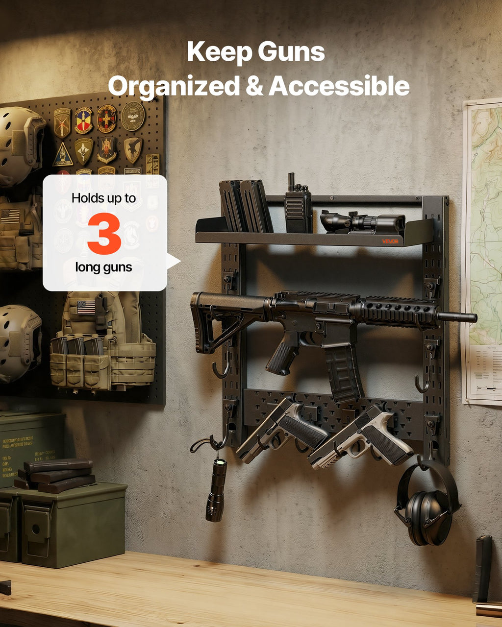 gun rack wall mount heavy detail and structure