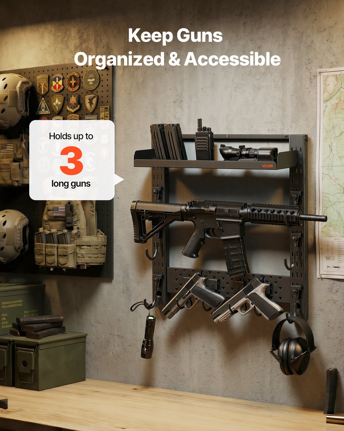 gun rack wall mount heavy detail and structure