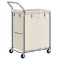 Laundry Hamper With Wheels 140L Rolling Section Removable Liner Handles - Image 7