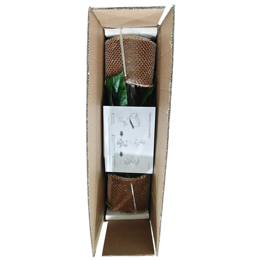 30'' Artificial Tropical Alocasia Leaf Plant With White Pot 2pc/set - Image 4