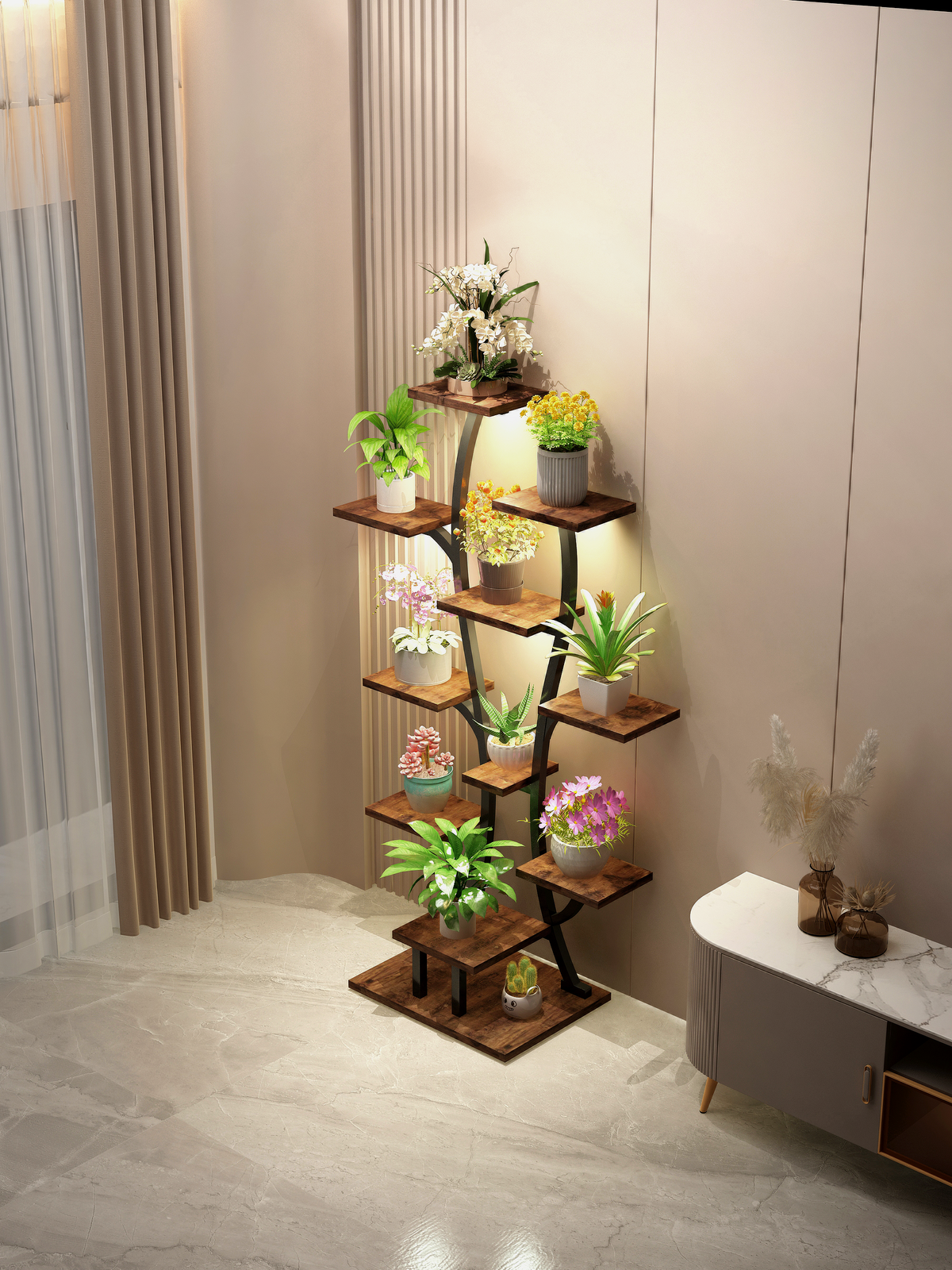 vase shape plant stand indoor main view