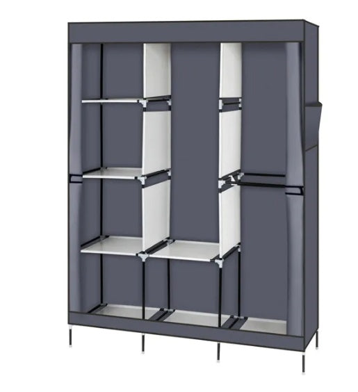 portable closet wardrobe with storage shelves