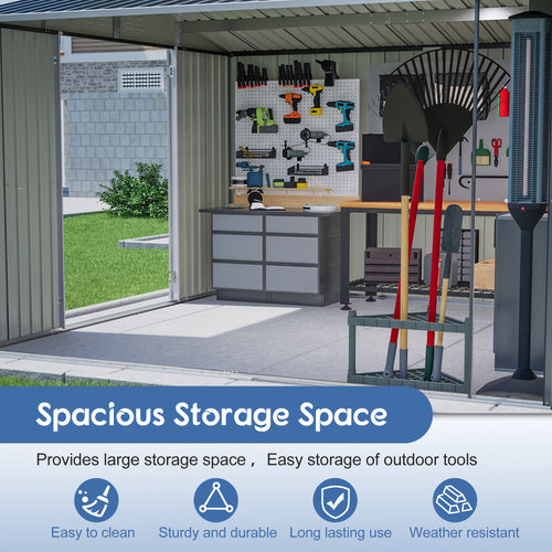 10x10 Large Outdoor Metal Storage Shed
