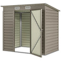 6 x 4FT Galvanized Garden Storage Shed Metal Outdoor Shed with Double Doors