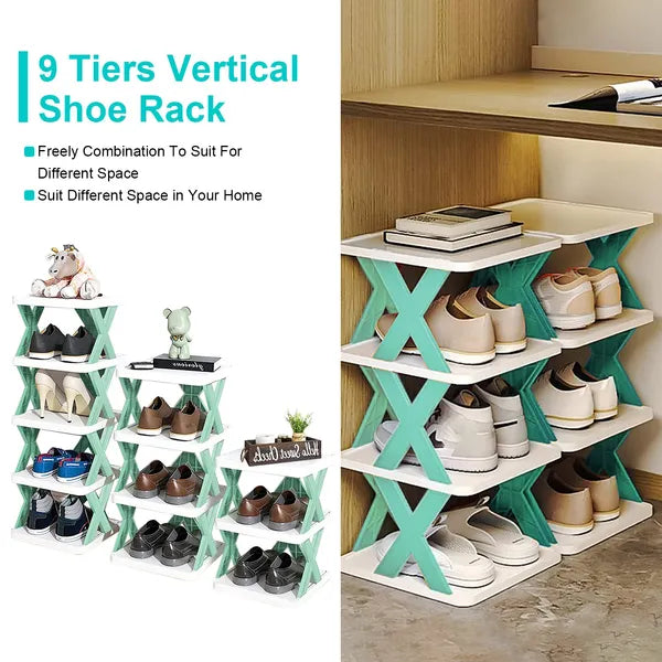 9tier narrow entryway shoe rack packaging and components