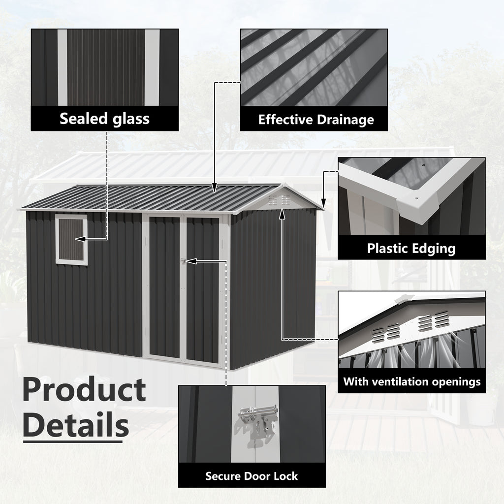 9x6 Outdoor Metal Storage Shed