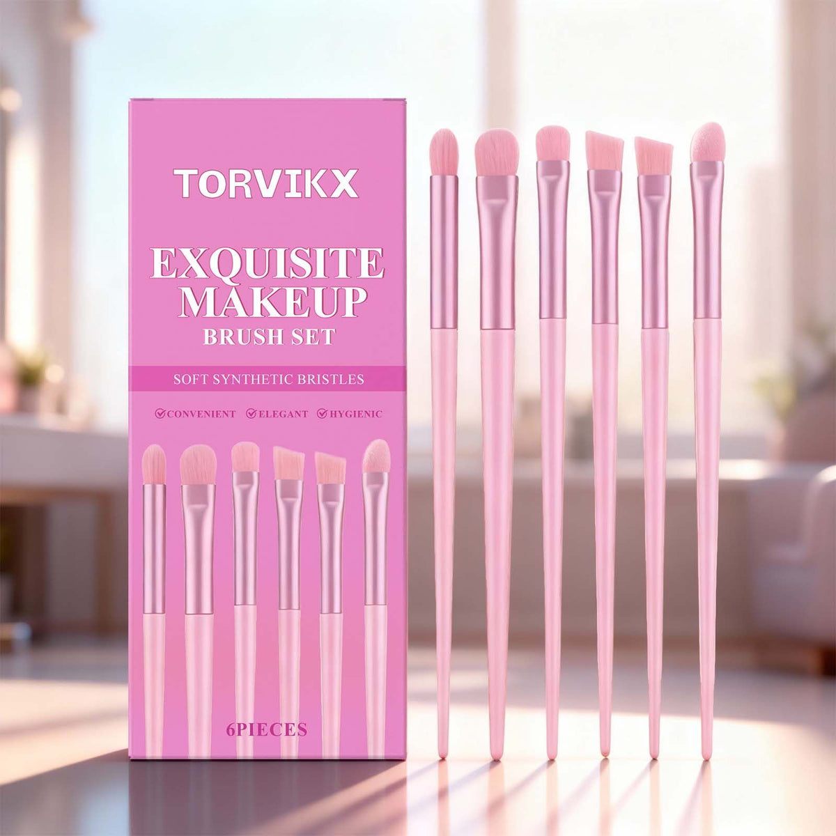 TORVIKX 6 Piece Makeup Brush Set 6 Pieces - Image 4