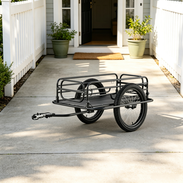 275 Lbs Heavy Duty Bike Cargo Trailer 20inch Wheels Carbon Steel Bicycle Wagon - Image 3