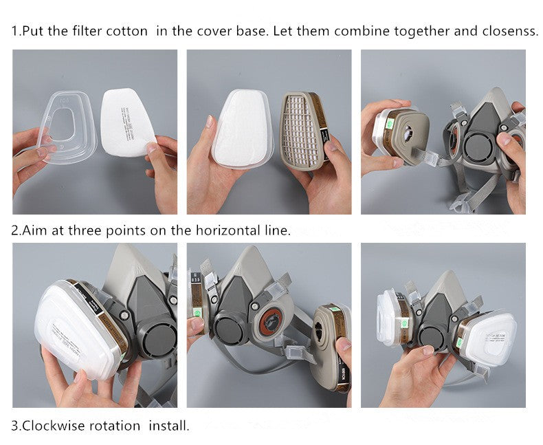15 In 1 1Set Dustproof Reusable Half Face Mask Includes 8 Extra Filter Cottons - Image 5