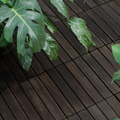 10 PCS Interlocking Deck Tiles Striped Pattern 12inch X 12inch Dark Brown